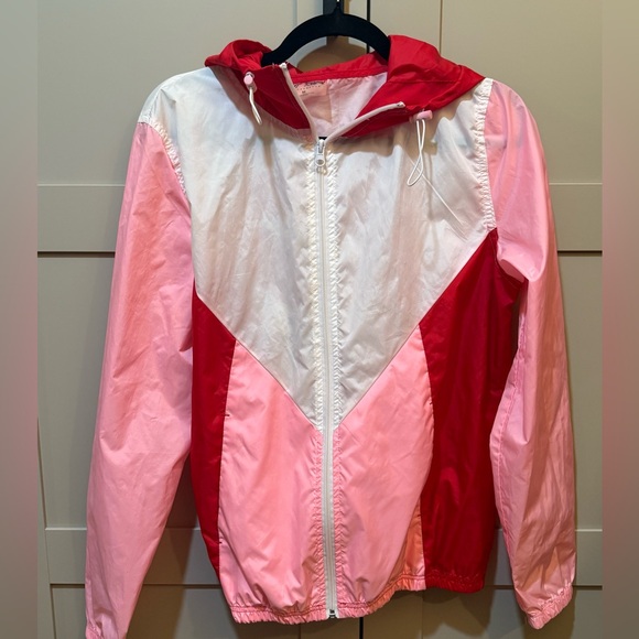 Betsey Johnson / Red and Pink Windbreaker / color block / glam / punk - Picture 2 of 5
